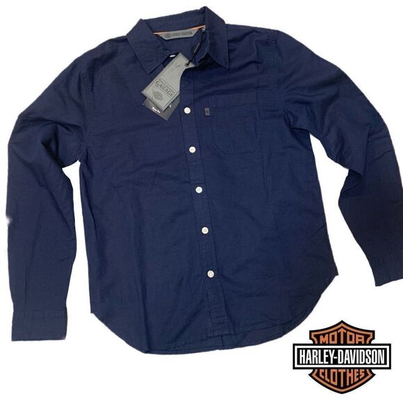 NWT Harley-Davidson Men's SHIRT-WOVEN,Navy - Picture 1 of 12